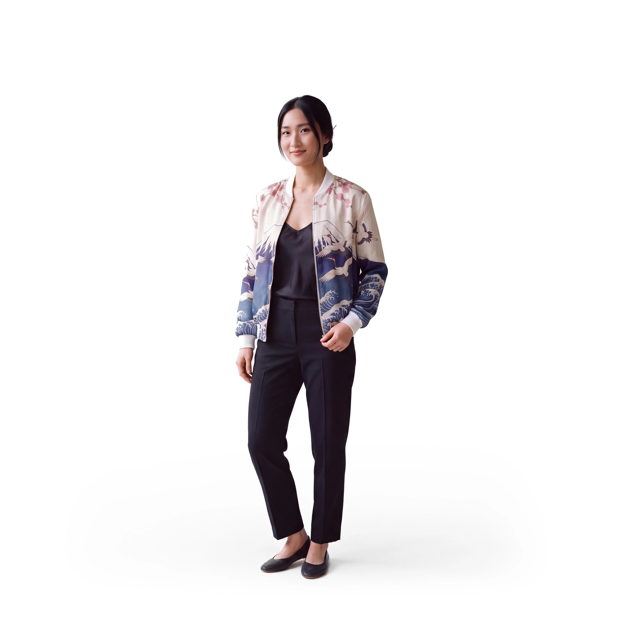 L'Estampe Japonaise Reversible Silk Bomber