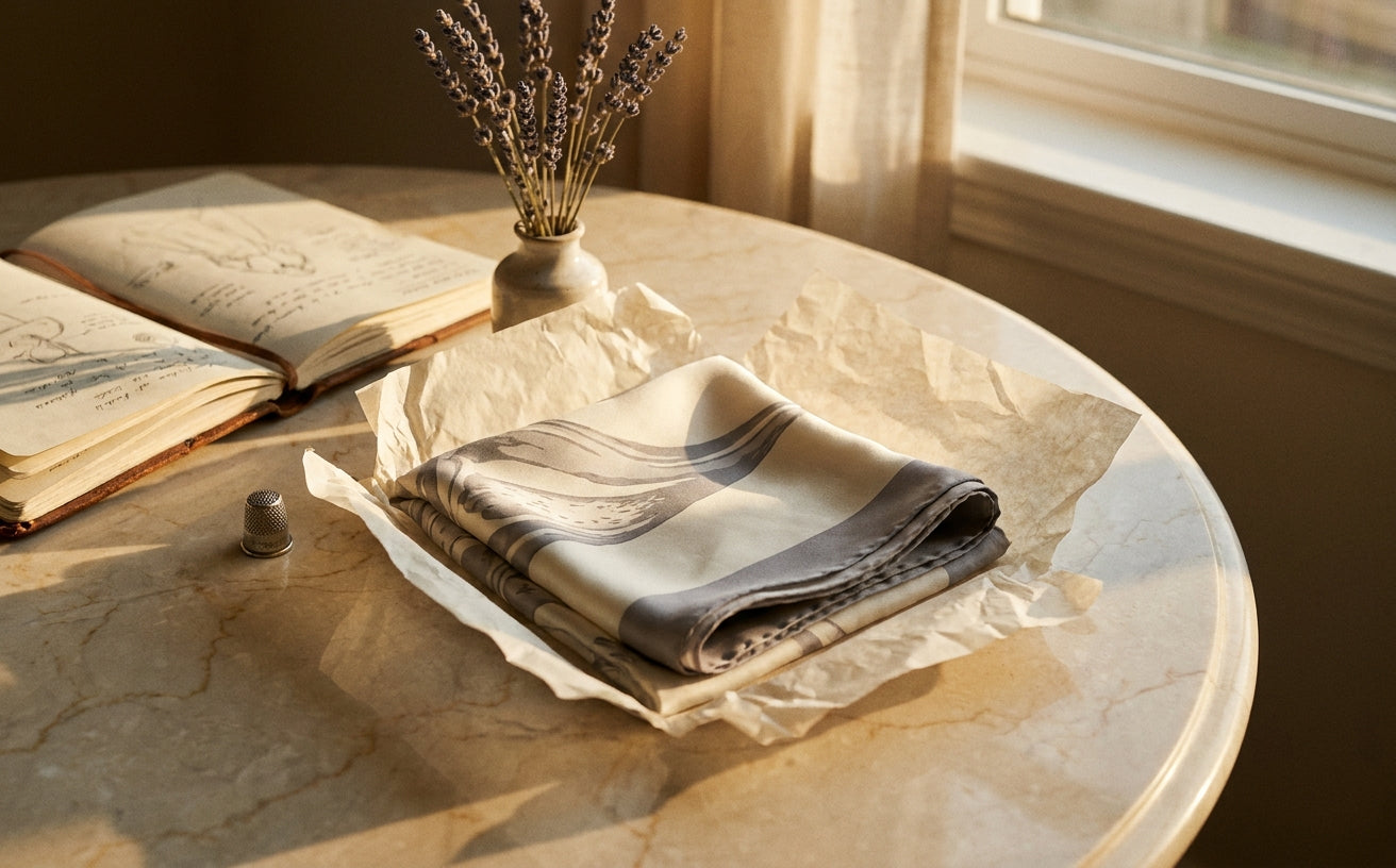 Caring for Printed Silk editorial image