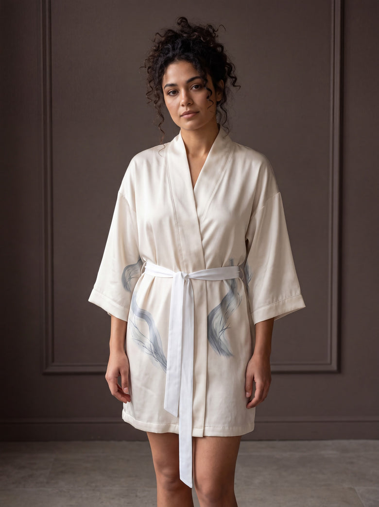 Brume de Nacre Silk Kimono