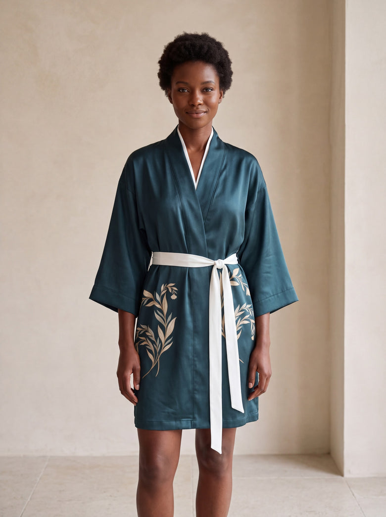 Jardin Graphique Silk Kimono