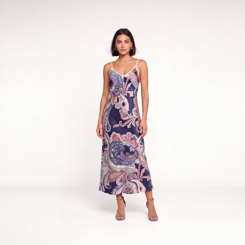Marée d'Encre Paisley Slip Dress