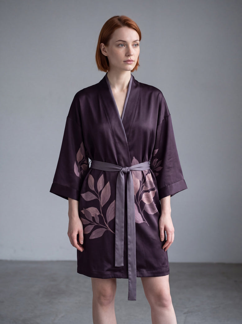 Ombre de Prune Silk Kimono