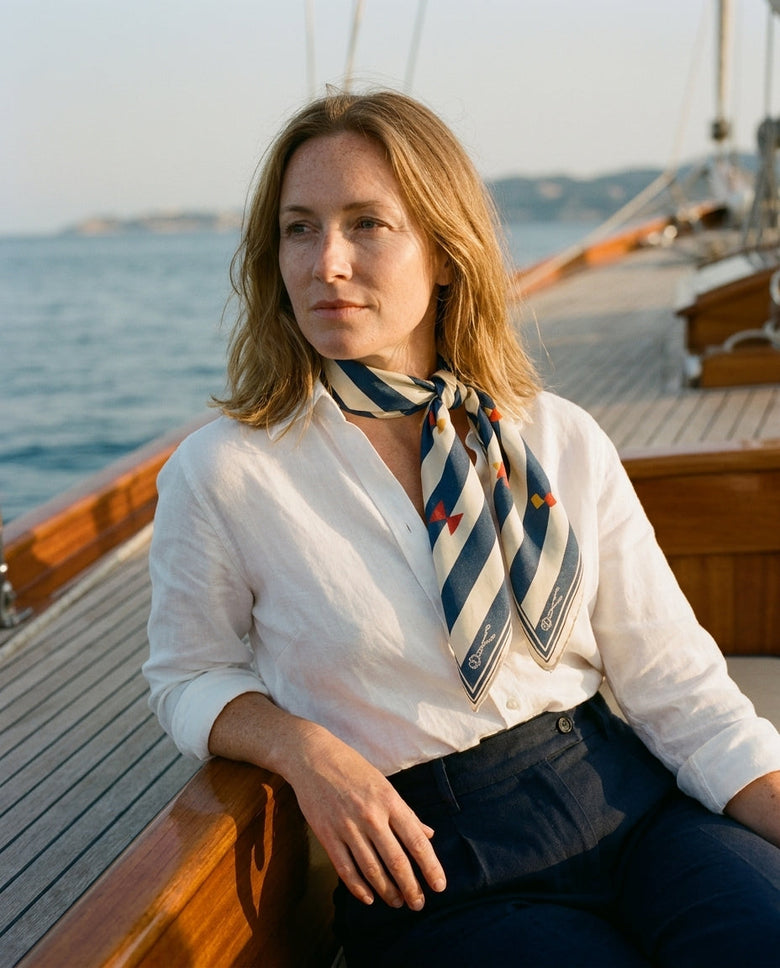 Carré Sailcloth Riviera Silk Scarf