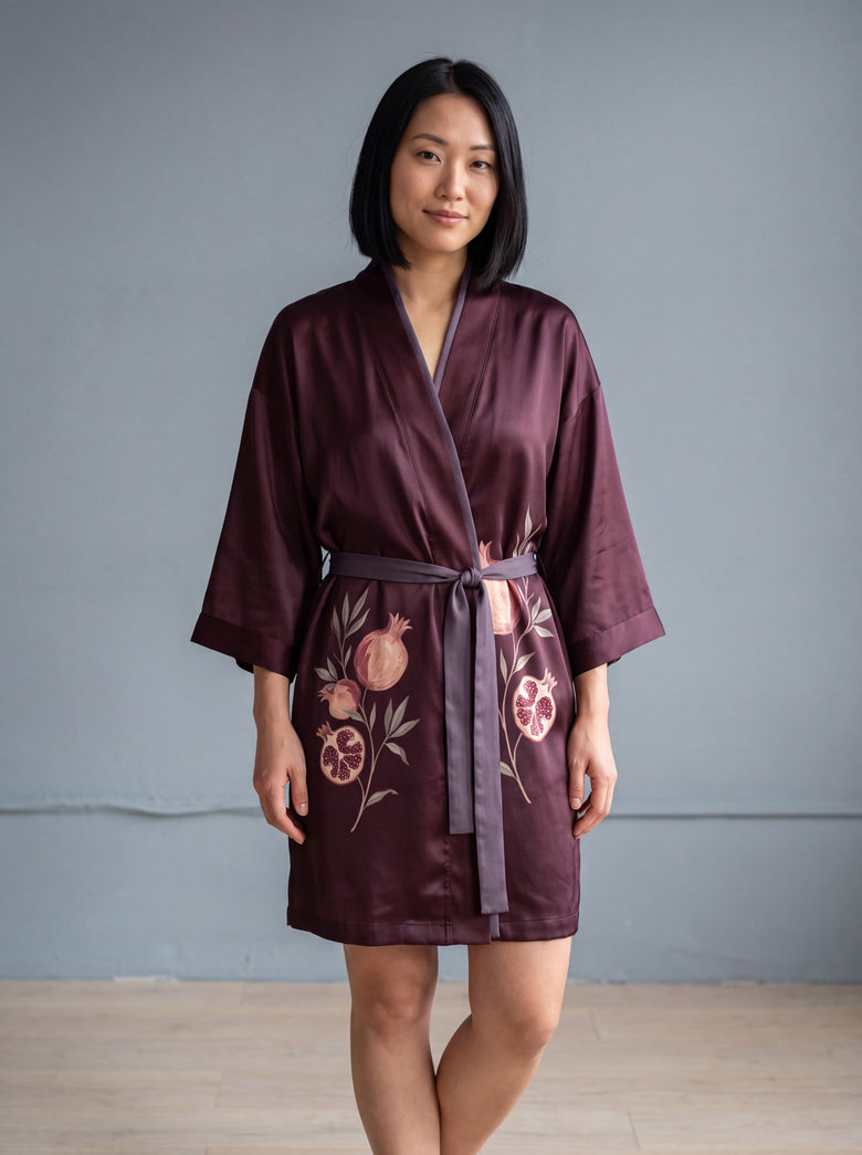 Verger de Grenat Silk Kimono