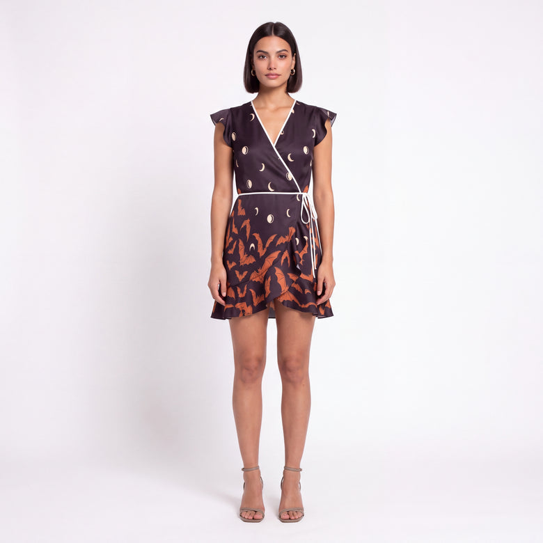 Volée Orange Silk Tea Dress