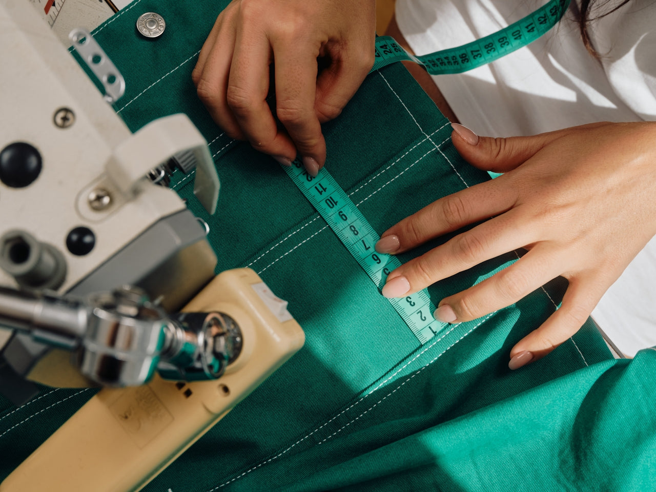 Measuring fabric with tape