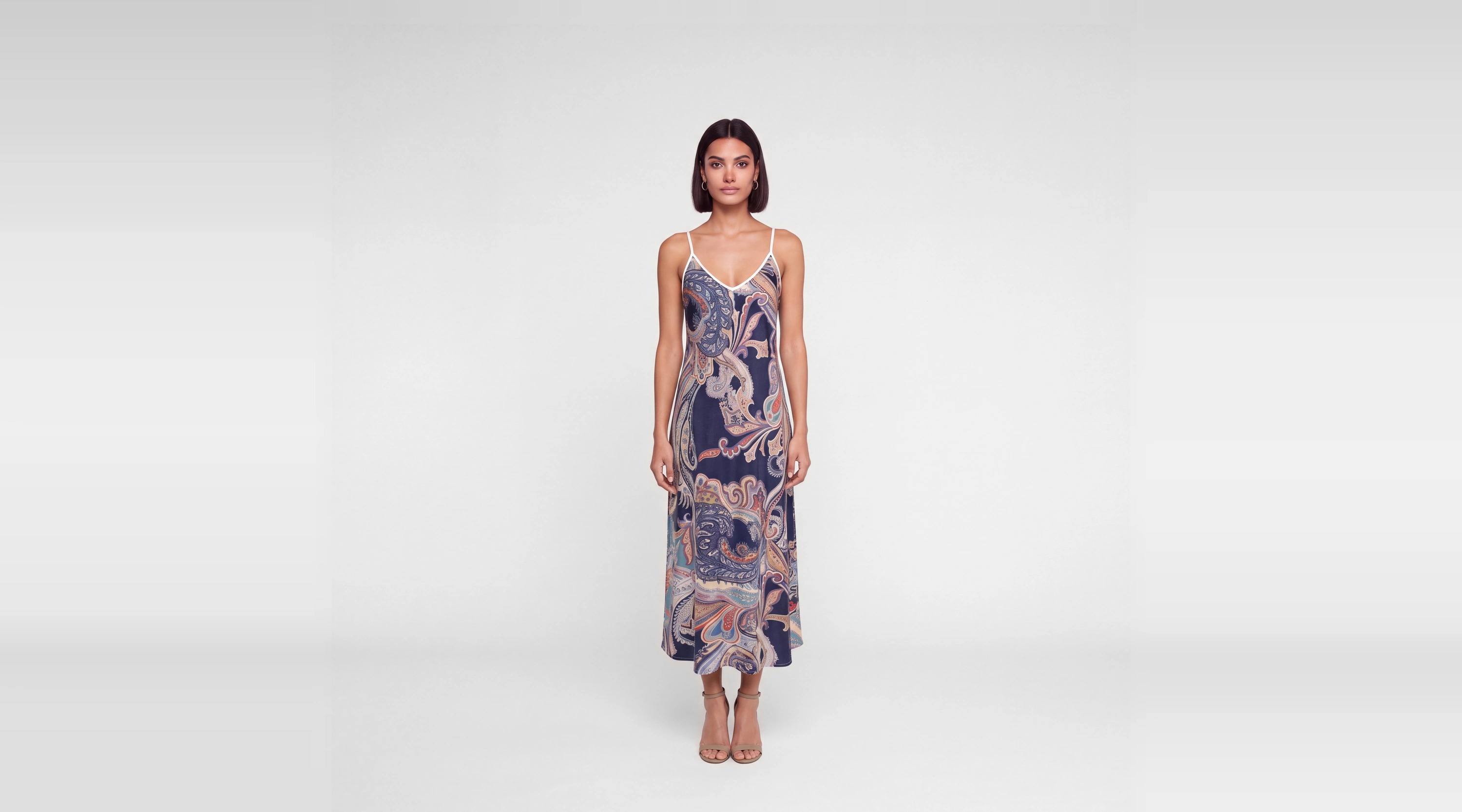 Editorial view of the Maree d'Encre paisley slip dress